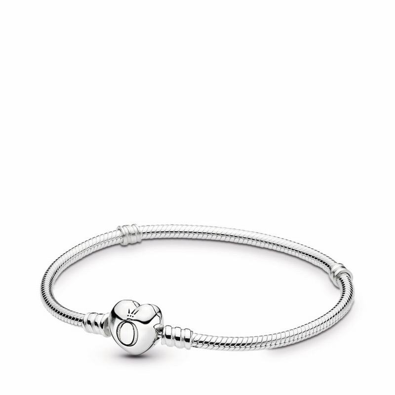 Pandora Moments Heart & Snake Chain Bracelet Clearance NZ, Sterling Silver (240736-VNH)